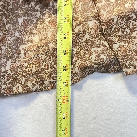 Free People Womens Beige Pennie Floral Ruffle Long Sleeve Mini Dress Size S - Picture 8 of 14